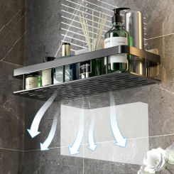 Drill - Free Storage Shelf: Effortless Installation Perfect for Adding Extra Storage in Bathroom Kitchen or Bedroom! Shelves