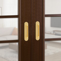New 4Pcs Recessed Finger Flush Pulls 7inch Gold Sliding Barn Door Handle Aluminum Alloy Oval Door Pulls Multifunctional Pocket