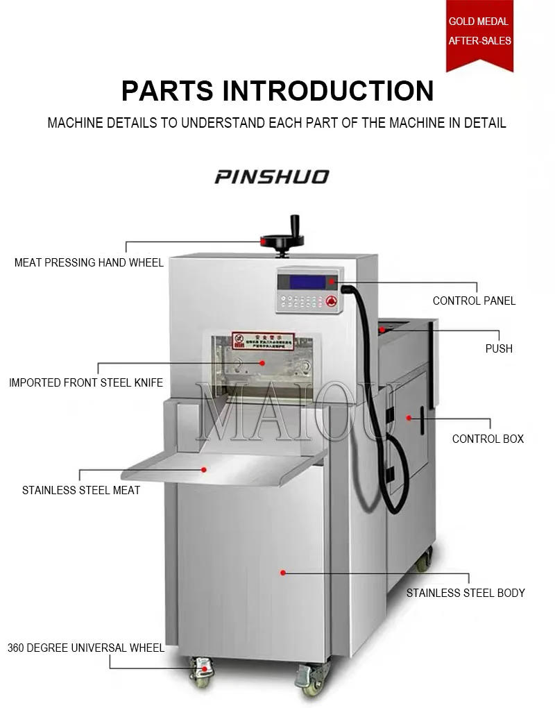 Description Picture 6 of itemNew Commercial Electric Lamb Beef Slicer Freezing Meat Cutting Machine CNC Double Cut Mutton Roll Machine For Sale