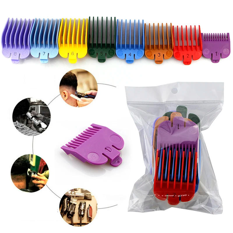 Description Picture 2 of itemSet Colorful Universal Hair Clipper Guide Limit Combs Trimmer Guards Attachment Multiple Sizes Replacement 3-25mm