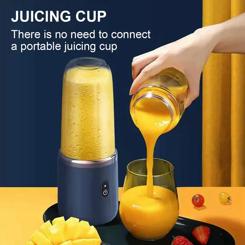 Description Picture 2 of itemElectric handheld blender bottle 6 blades Multifunction juice blender Fresh juice blender Smoothie blender Ice CrushCup