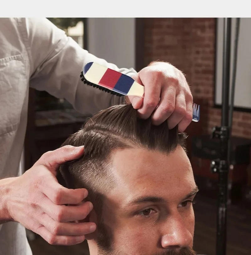 Description Picture 3 of item1pcs Double-sided Comb Brush Black Small Beard Styling Brush Professional Shave Beard Brush Barber Carving Cleaning Brush