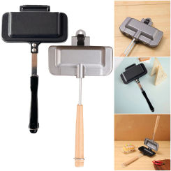 Sandwich Maker Waffle Pancake Baking Barbecue Oven Mold Grill Frying Pan Non Stick Aluminum Alloy Double-Sided Sandwich Fry Pan