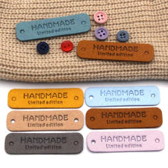 20Pcs Handmade Label For Clothes "Limited Edition" Hand Made Tag Fiber Leather Label DIY Hats Bags Sew Accessories 54*15MM