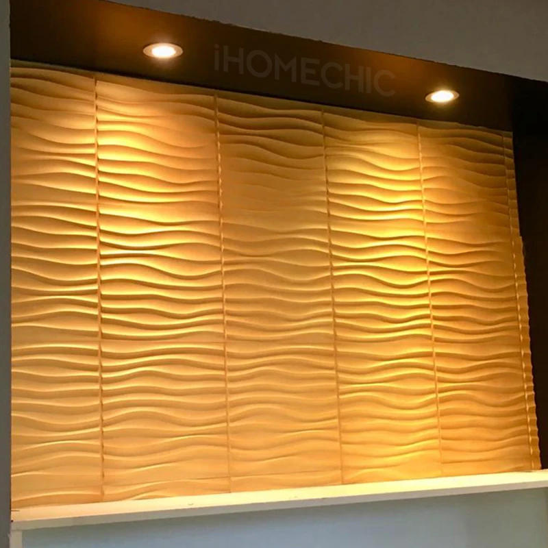 Description Picture 3 of item30cm Decorative 3D Wall Panel wave Diamond Design Not self-adhesive plastic tile 3D wall sticker living room Bathroom wall paper