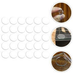 12 Pcs Non-slip Mat Furniture Tempered Glass Transparent Washers Cups Self Adhesive Clear 25X25cm Pp Antislip Pads
