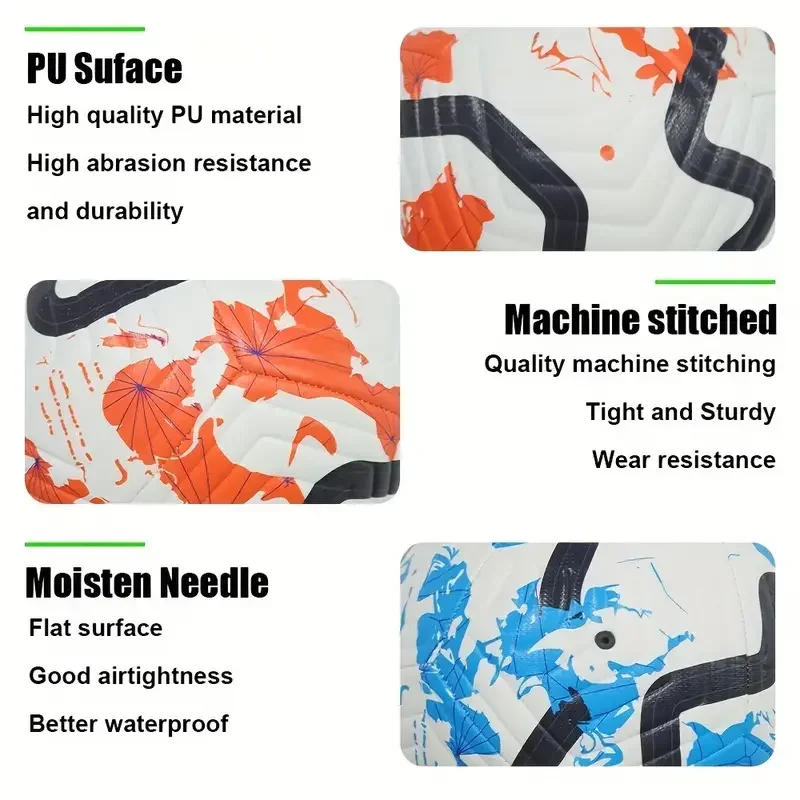 Description Picture 5 of item1PC Soccer Balls Standard Size 5 Machine-Stitched Ball PU Material Sports League Match Football Training Balls Futbol Voetbal