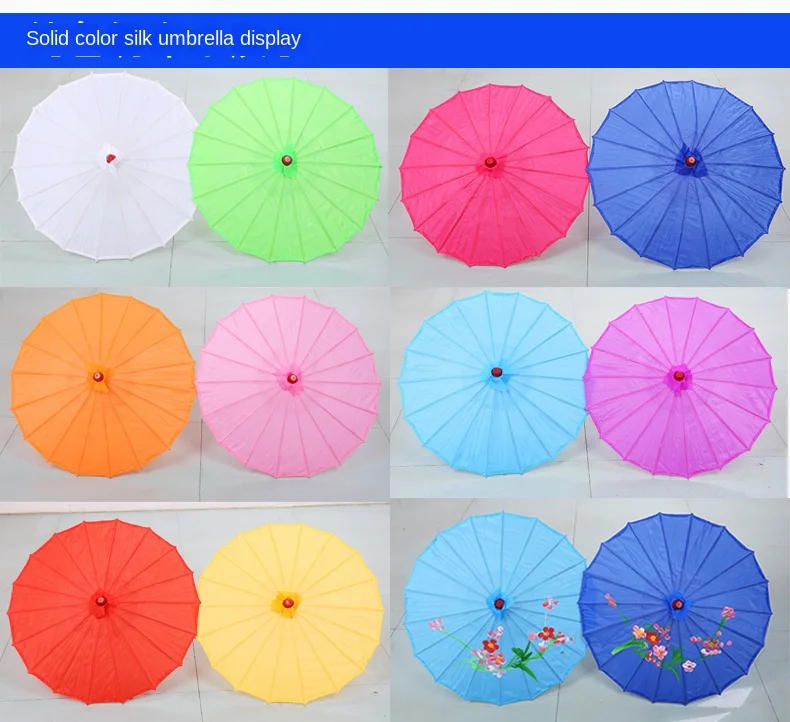 Description Picture 2 of item20cm/30cm/40cm/60cm/82cm Diameter Bamboo Wedding Umbrella Parasol White Paper Long Handle Wedding Favor Parasol Cloth Umbrella