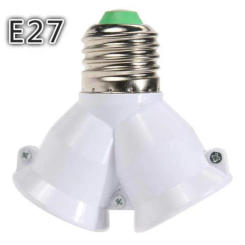 Light Lamp Bulb Socket Portable Copper Contact 2 In 1 E27 To 2-e27 High Quality Accessories Tools Screw E27 Led Base Household