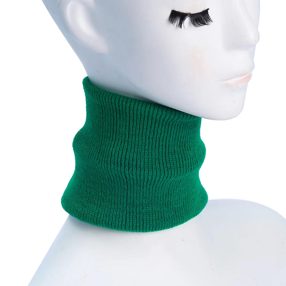 Description Picture 3 of itemKids Adult Neck Scarf Wool Knitted Winter Warm Solid Knitted Simple Baby Girls Neckerchief Women Snood Neckpiece Crochet Muffler