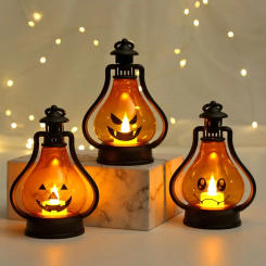 Horror Halloween LED Wind Light Portable Pumpkin Ghost LED Lantern Bar Desktop Ornament Halloween Decor Props