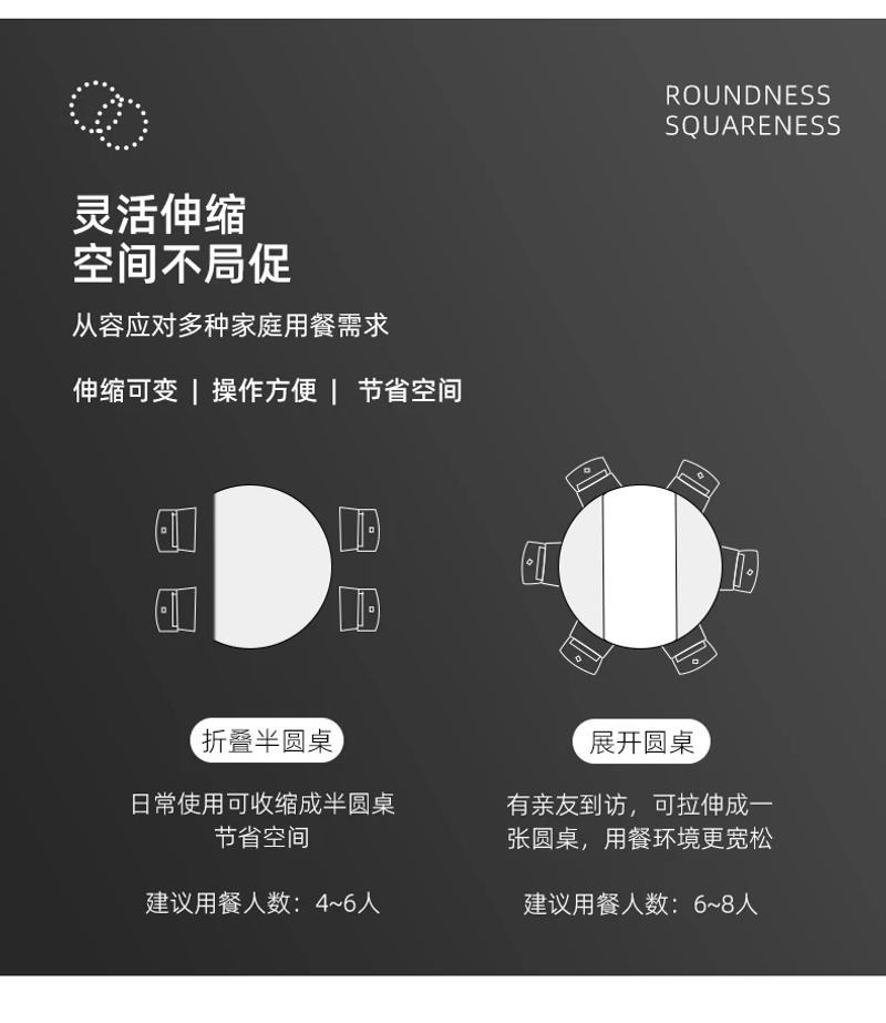 Description Picture 5 of itemFoldable Nordic Luxury Dinning Tables Set Kitchen Round Chairs Office Dinning Tables Outdoor Nordic Mesa Plegable Furniture