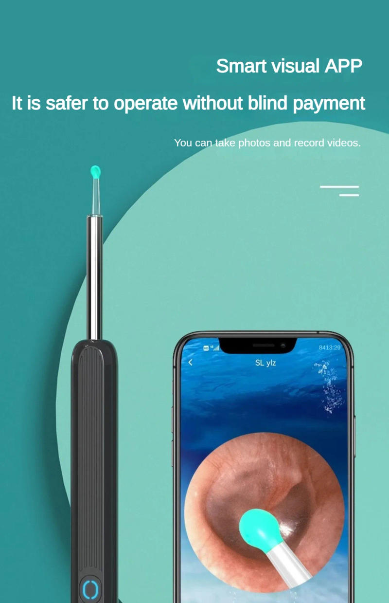 Description Picture 5 of itemWireless Wi-fi Visual Ear Cleaner Otoscope Ear Wax Ear with 1296P HD Cleaning Kit Removal Sticks Endoscope Camera Tool Kit