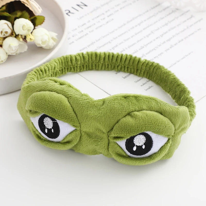 Description Picture 6 of itemSad Frog Sleep Mask Eyeshade Plush Eye Cover Travel Relax Gift Blindfold Cute Patches Cartoon Sleeping Mask for Kid Adult