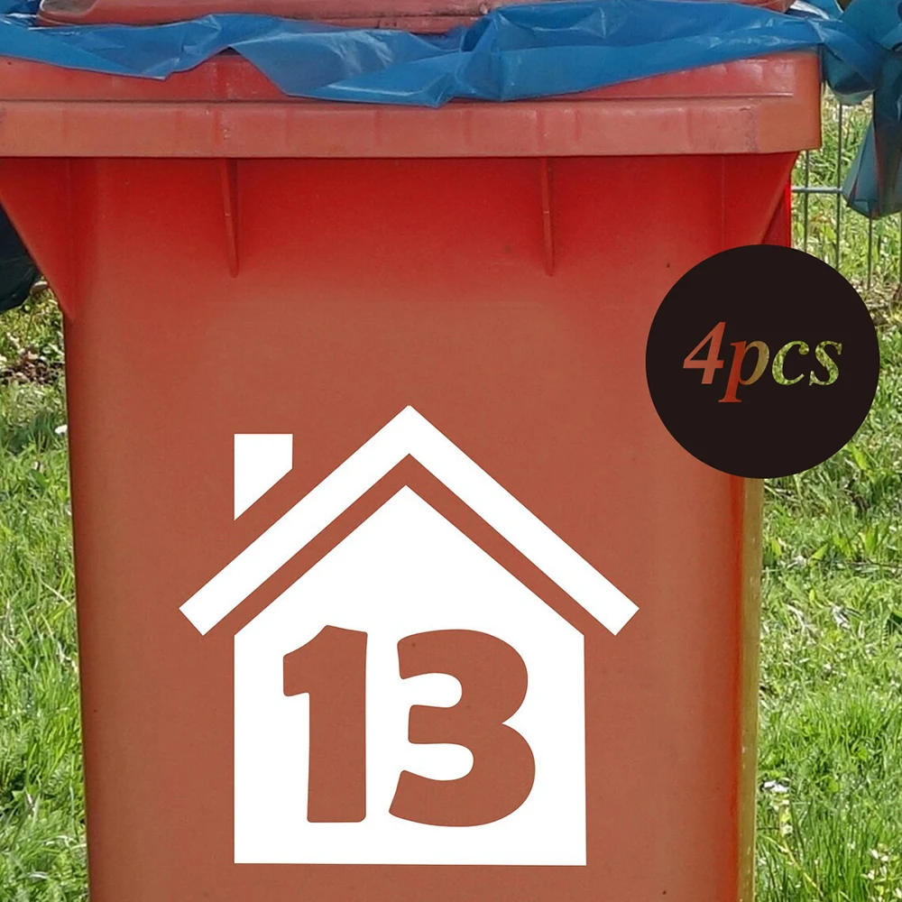 Description Picture 3 of itemCustom House Number Garbage Can Rubbish Trash Bin Sticker Decal Waterproof Vinyl Home Decor