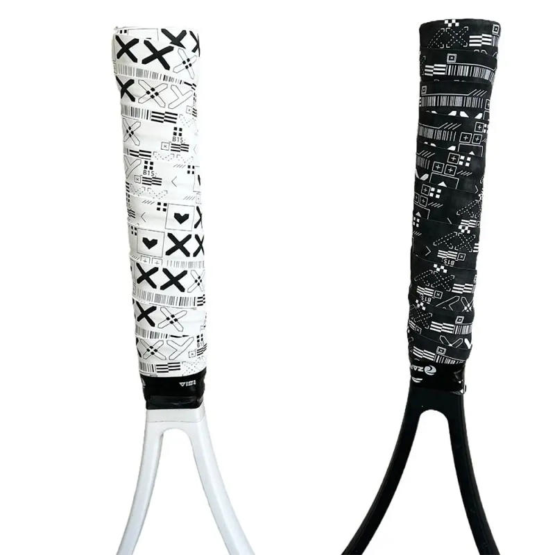 Description Picture 5 of itemDurable Black White Badminton Racket Overgrips Printing Matte Tennis Racquet Sweatband Shock Absorption Self-adhesive Over Grips