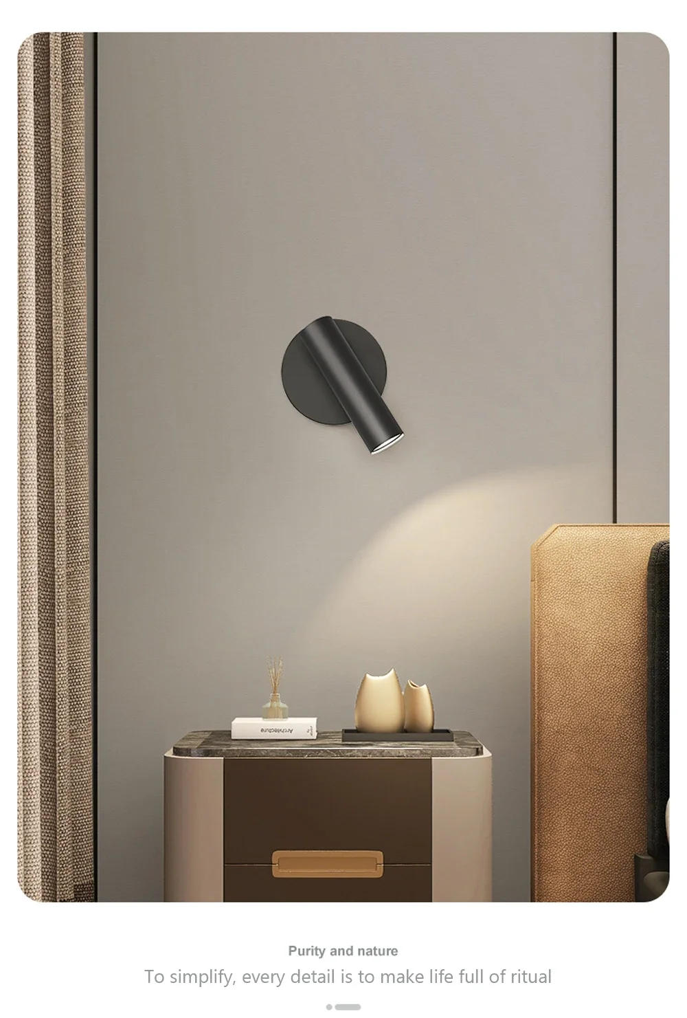 Description Picture 4 of itemModern LED Wall Lamp Bedside Light For Corridor Bedroom Hotel Night Book Lamp Adjustable Rotaion Wall Light 5W Led Back Lamps