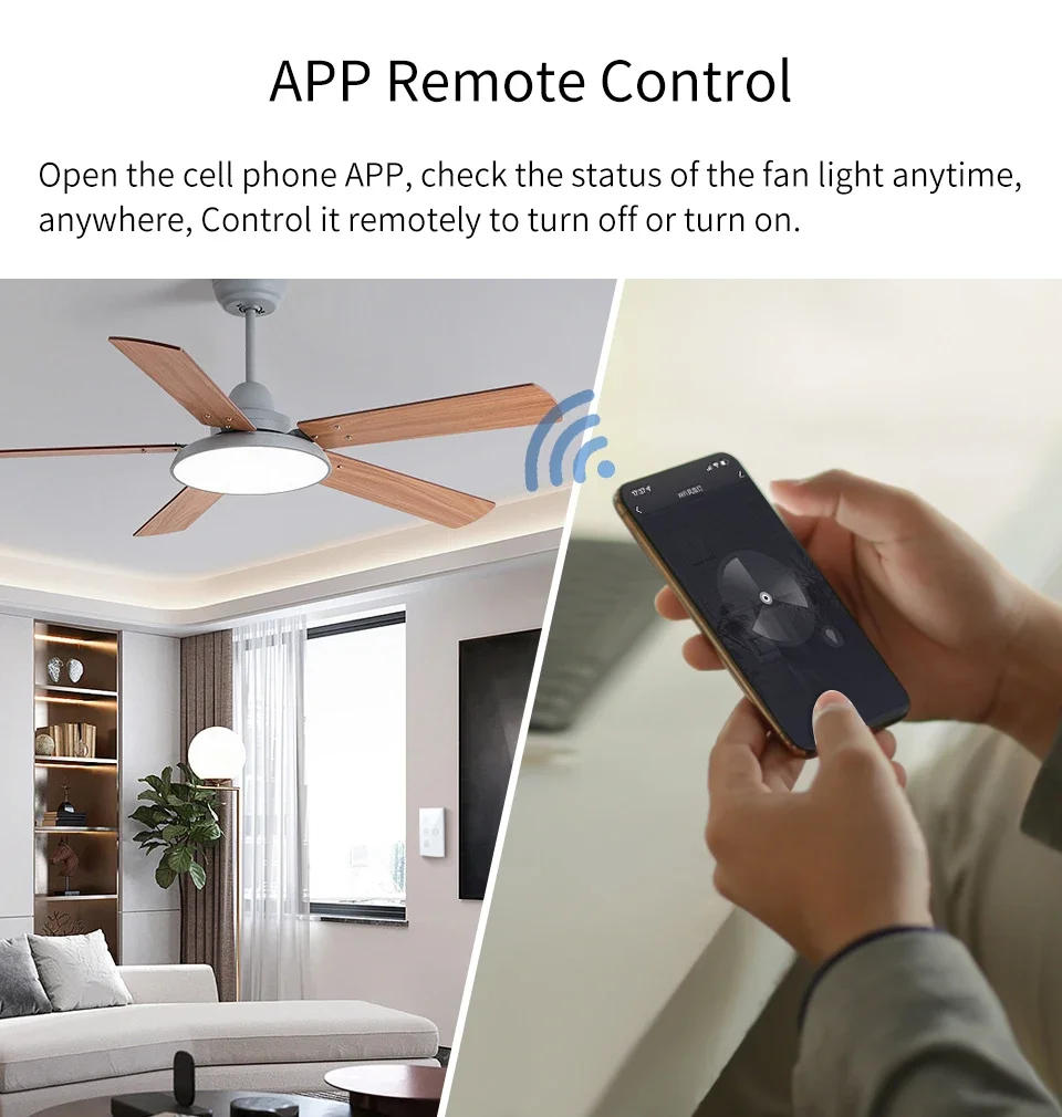 Description Picture 3 of itemTuya Smart WiFi Ceiling Fan Light Switch Interruptor With Neutral Wire Speed Adjust Voice Control Works With Alexa Google Home