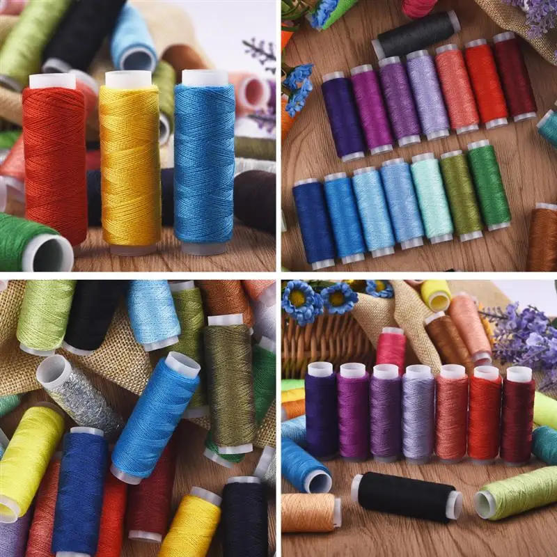 Description Picture 6 of item39 Colors Polyester Yarn Sewing Thread Roll Machine Hand Embroidery 150 Meter Each Spool Durable For Home Sewing Kit