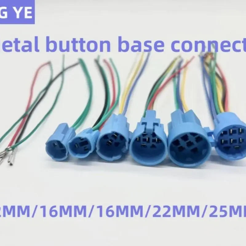 Description Picture 2 of item12mm16mm 19mm 22mm Metal Button Switch Socket Connector Cable Socket, Terminal Insertion, 5-Wire With Light, 3-Wire Without Ligh