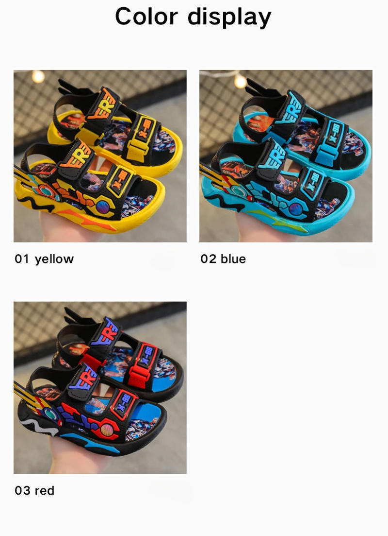 Description Picture 3 of itemBoys Sandals 1-12 Year Old Soft Sole Anti Slip Sandals Cartoon Outwear Small and Medium Sized Children Beach Sandals