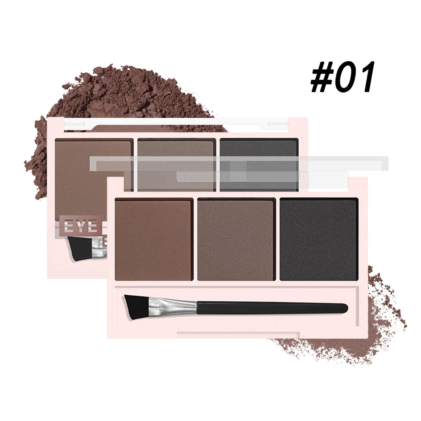 Description Picture 6 of item3-color brow powder palette, with brush, matte water and sweat resistant natural color brow powder long-lasting