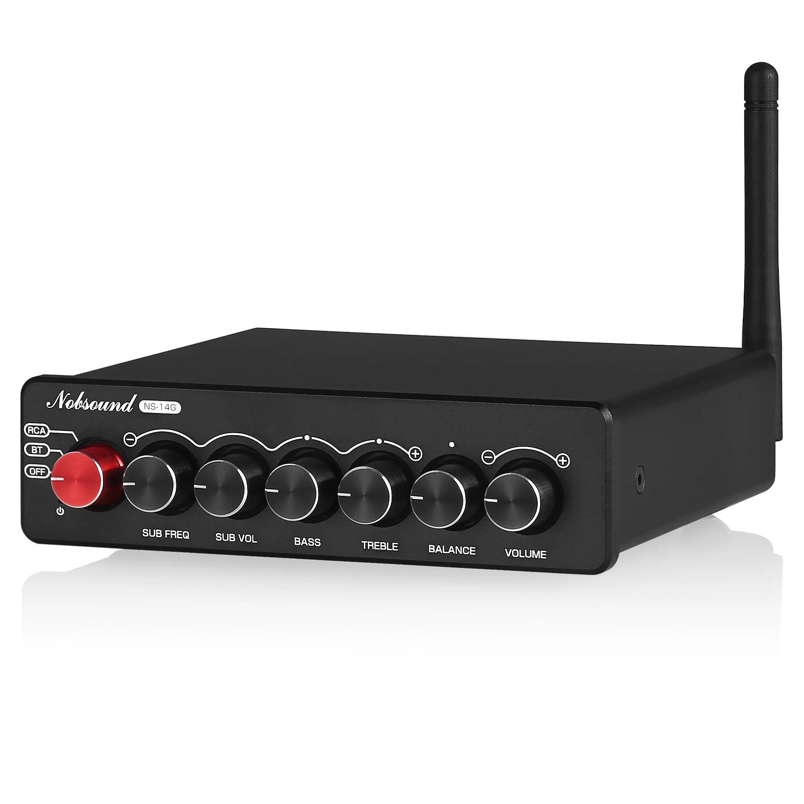 Description Picture 2 of itemNobsound NS-14G 2.1 Channel HiFi Bluetooth TPA3116 Digital Amplifier AUX Desktop Subwoofer Power Amp 50W*2+100W