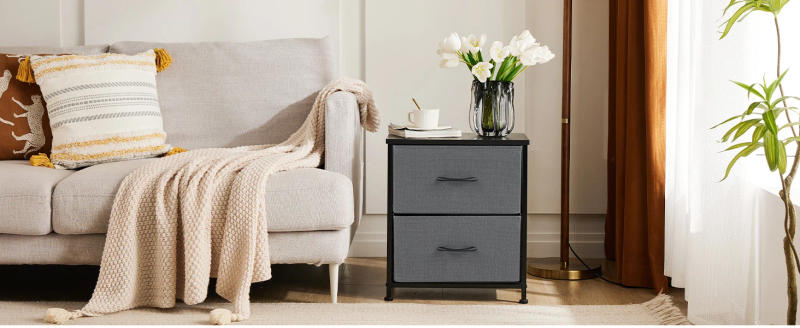 Description Picture 2 of itemJHK Cabinet For Living Room With 2 Fabric Drawers Cabinet Tables With Storage Closet Chest Clothes Display Dresser Of Furniture