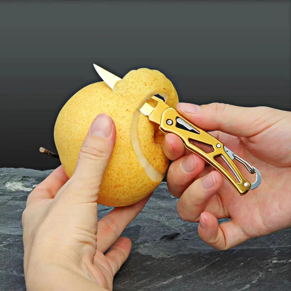 Description Picture 4 of itemPortable Folding Knife Keychain, Fruit Cutter, Multipurpose Pocket Knife, Utility Knives, Stainless Steel, Kitchen Accessories