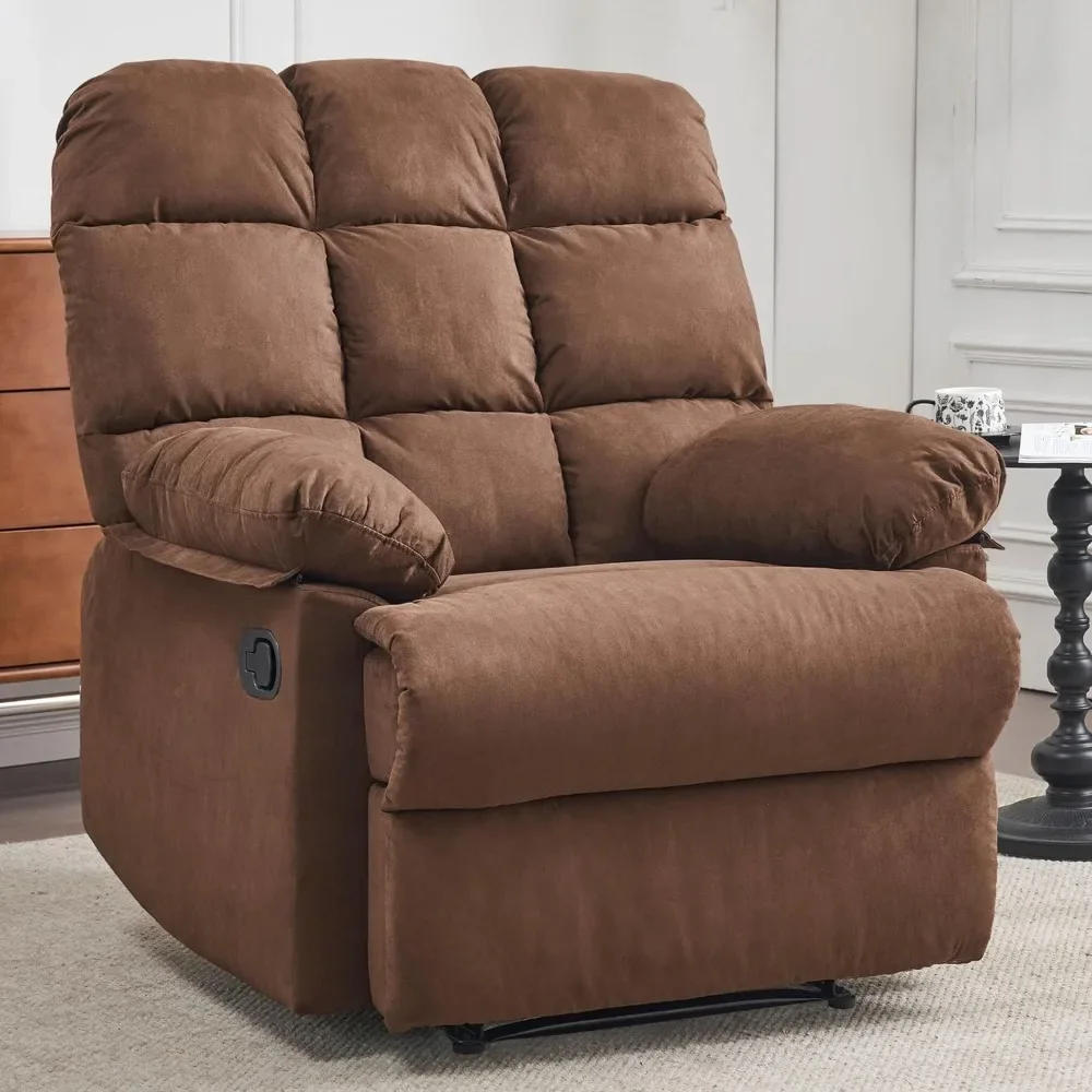 Description Picture 2 of itemRocker Recliner Chair for Adults, Overstuffed Large Manual Rocking Recliner, Upholstered Soft Fabric Living Room Reclining Sofa