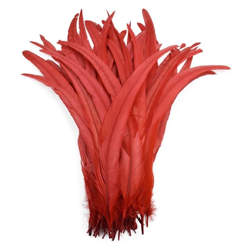 Description Picture 5 of item50Pcs/Lot Colorful Rooster Feathers for Crafts Clothes 25-45CM Cock Chicken Tail Feather Decor Carnival DIY Manmade Decorations