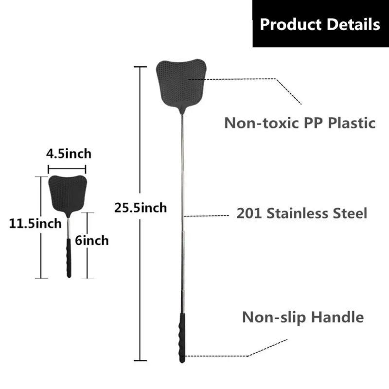 Description Picture 5 of itemTelescopic Fly Swatters Durable Plastic Heavy Duty Flyswatter With Stainless Mosquito Repellent Tool Home Accessories Tools