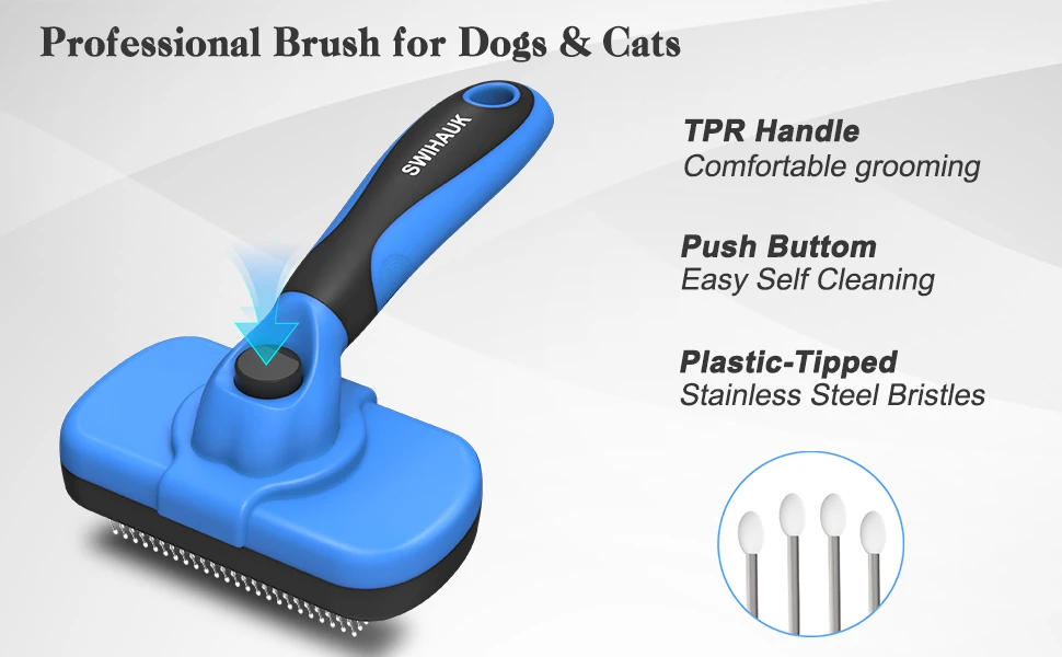 Description Picture 3 of itemCleaning Slicker Brush - Skin Friendly Deshedding Grooming Tool for Dogs & Cats