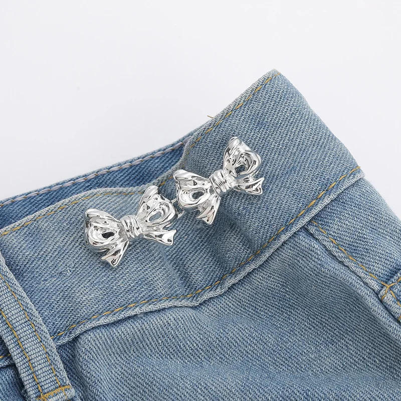 Description Picture 6 of itemAdjustable Bowknot Button for Pants and Skirts Waist Tightener Adjustable Waist Buckle for Jeans No Sewing Required