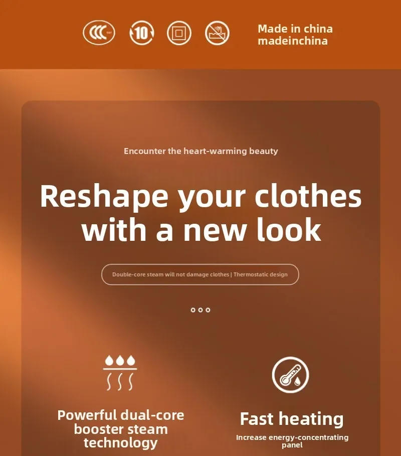 Description Picture 4 of itemHandheld Steamer Iron USB Portable Mini for Clothes Fast Heating Travel Garment Fabric Press Machine with Handle Home Use