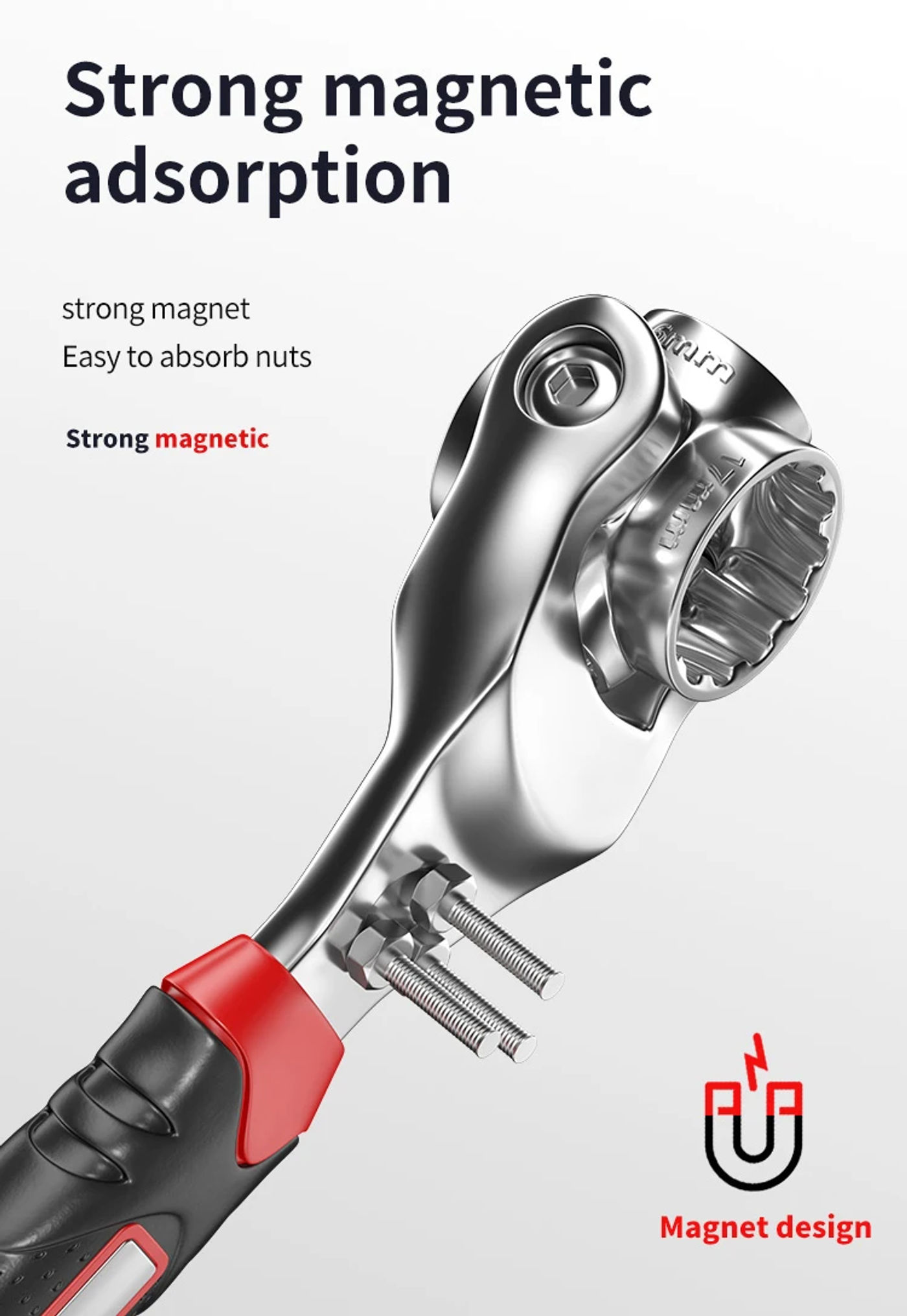 Description Picture 6 of item52 in 1 Tools Socket Works Universal Ratchet Spline Bolts Sleeve Rotation Hand Tools 360 Degree Multipurpose Tiger Wrench