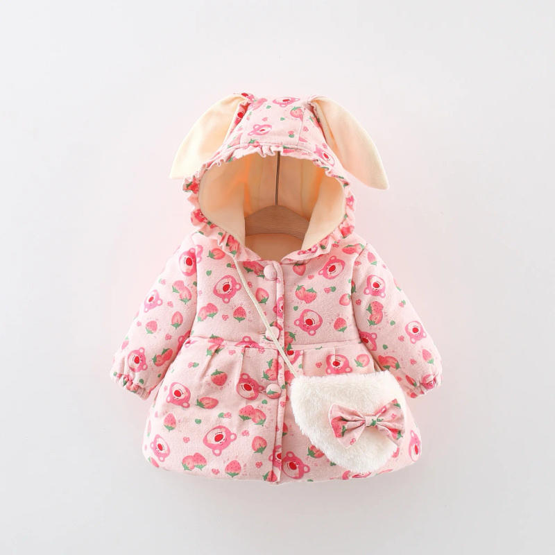 Description Picture 3 of itemGirl's Coat Autumn And Winter Cartoon Print Warm Hooded Baby Girl's Coat Jacket Cute Hooded Baby Outerwear Baby Winter Clothes 