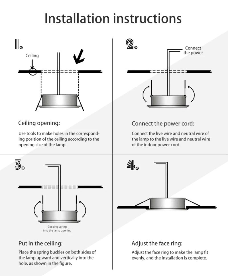 Description Picture 5 of itemLED Downlight AC110V 220V 5W 9W 12W 15W 18W Led Spot Light DC12V 24V Waterproof LED Decoration Ceiling Lamp Indoor Panel Light