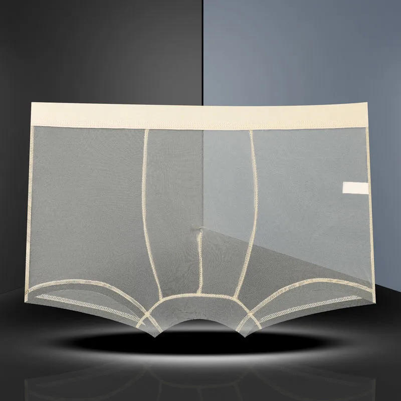 Description Picture 4 of itemSexy Full Transparent Men's Ice Silk Underwear Ultra-thin Breathable Boxer Trunk Large Size Seamless Shorts