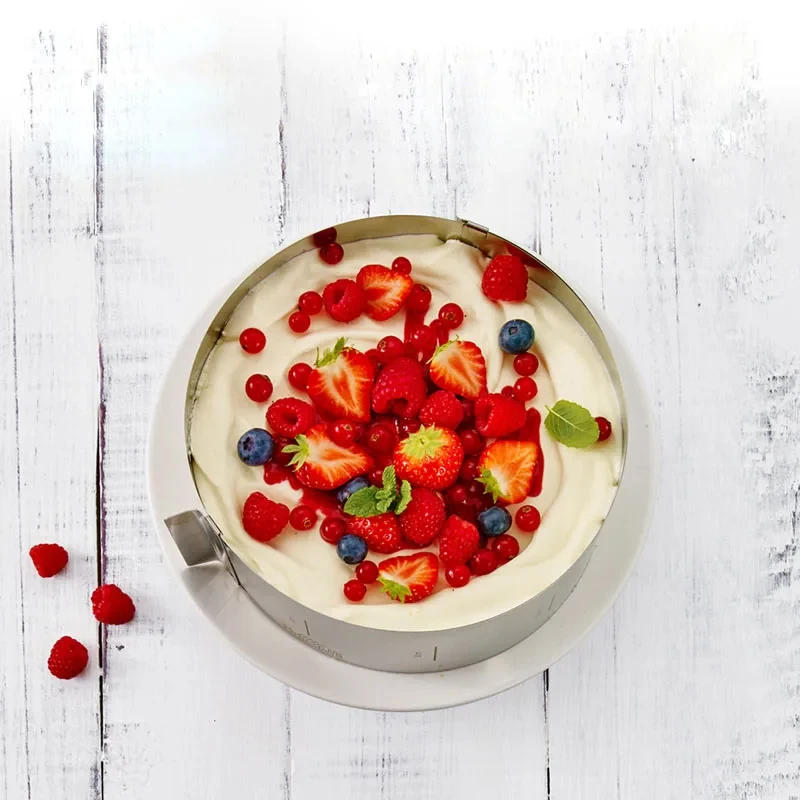 Description Picture 5 of itemAdjustable Size Cake Mold Cake Making Stainless Steel Chocolate Chip Cookies Muffins Mousse Dessert Cake Decorating Baking Tools