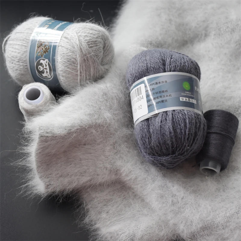 Description Picture 3 of item50+20g Long Plush Mink Cashmere Yarn Soft Anti-pilling Wool Crochet Yarns Fine Crochet Knitting Yarn 1 Skein 340 M 70g Diy Knit