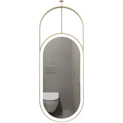 Full Length Hollow Oval Mirror Hairdressing Hanging Bathroom Mirror with Led Light Sensor Aesthetic Espejo Spiegel Vanity Mirror
