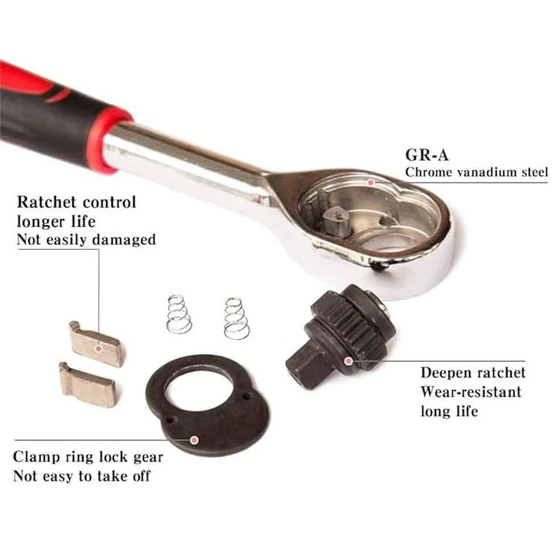 Description Picture 5 of item12Pcs 1/2-Inch Ratchet Socket Set Wrench Socket Portable Socket Wrench Set Socket Wrench Extension Sockets For Home And Garage