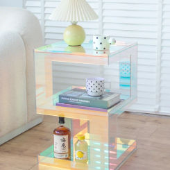 Luxury Transparent Acrylic Coffee Table Furniture,Colorful Living Room Sofa,Side Corner tables Bedroom,Square Bedside Cabinets