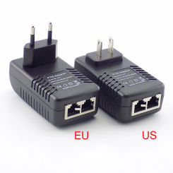POE Adaptor AC 110V-240V to DC 12V 15V 18V 24V 48V 0.5A 1A POE Injector Power Supply Adapter 12 24V Volt AC Transformer 24W 12W
