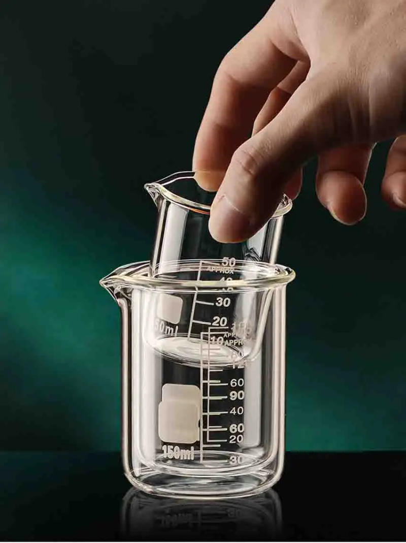 Description Picture 6 of item50ml/100ml/250ml High Borosilicate Glass Measuring Cup Transparent Graduated Cup Thickened High Temperature Resistant Beaker