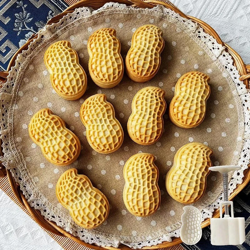 Description Picture 2 of item30g 50g 75g Mini Peanut Shape Moon Cake Mold Cookie Cutter Frame Creative Cake Crisp Pastry Dessert Baking Accessories Gadgets