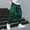 2024 Fashion Men Cargo Pants Mens Trousers Hip Hop Joggers Pockets Purple Men Streetwear Sweatpants Korean Ankle-Length Pants