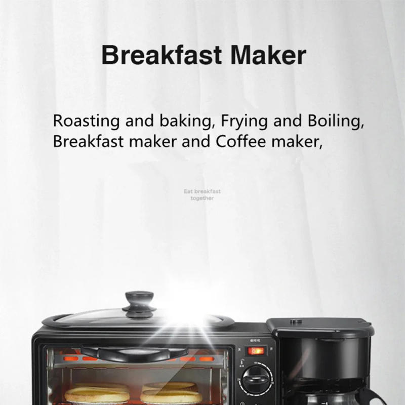 Description Picture 2 of item3 In 1 Breakfast Machine Bread Toaster Electric Oven Kitchen Oven Kitchen Appliances mini oven bread maker machine pizza