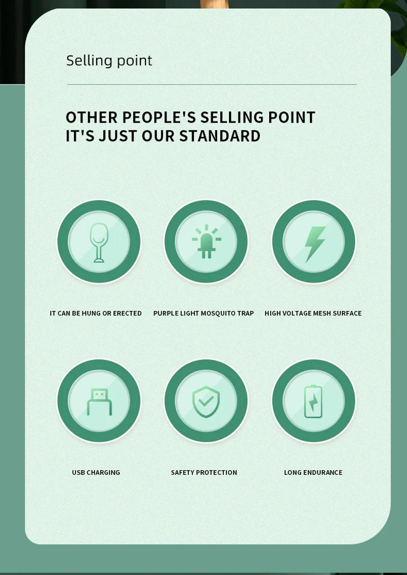 Description Picture 3 of itemFoldable Electric Mosquito Killer Fly Swatter Trap USB Rechargeable Mosquito Racket Insect Killer with UV Light Bug Zapper 3000V